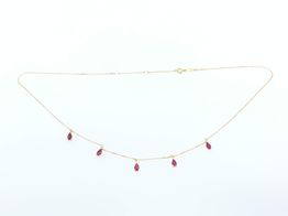 gargantilla oro 18k con rubi 22cm 