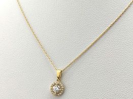 gargantilla oro 18k con circonita 22cm 