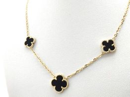 gargantilla oro 18k con onix,malaquita 22cm 