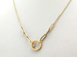 gargantilla oro 18k con circonita 22cm 