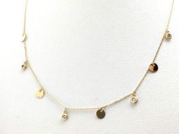 gargantilla oro 18k con circonita 22cm 