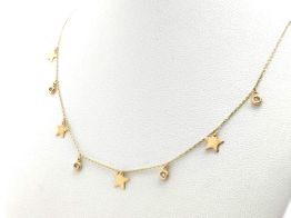 gargantilla oro 18k con circonita 22cm 