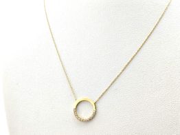 Collar Oro 18k Con Circonita 22cm