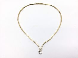 gargantilla oro 18k con diamante 22cm 