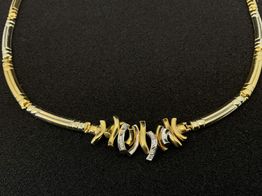 gargantilla oro 18k con diamante 21cm 