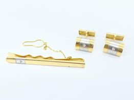 gemelos oro 18k con diamante 