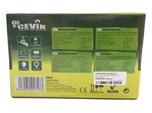 herramienta neumatica cevik kn 10