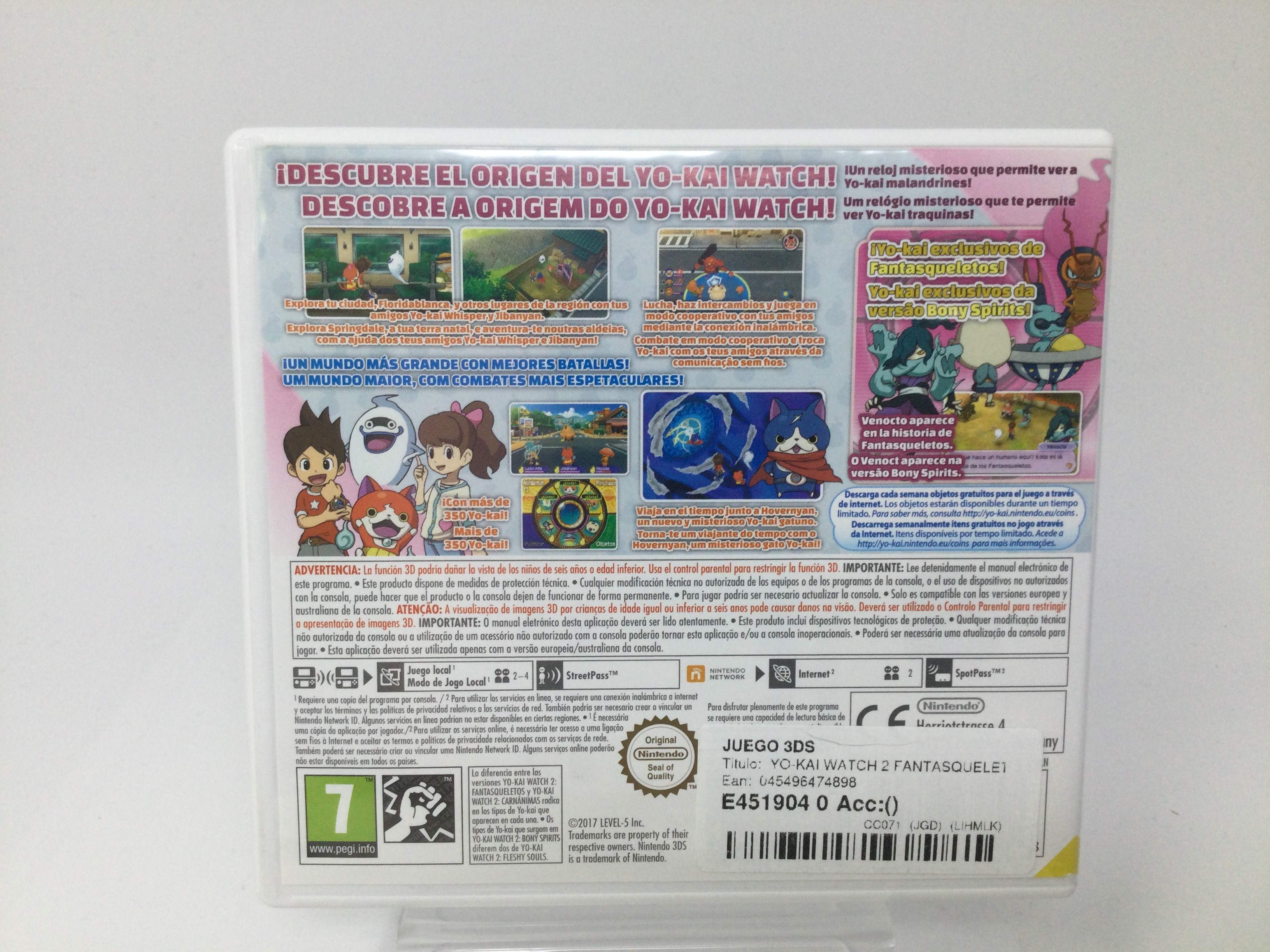 yo-kai watch fantasqueletos bony spirits 3ds segunda mano en