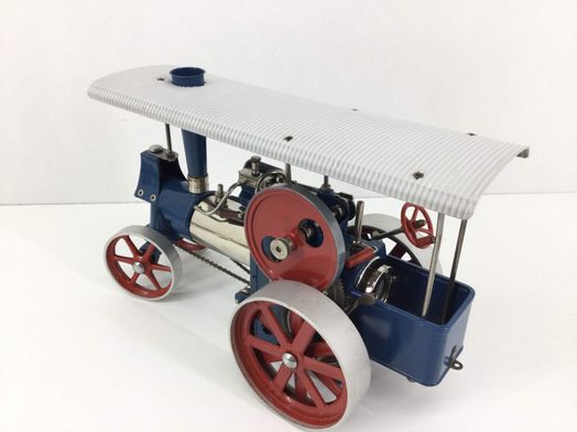 juguete antiguo tractor  de hojalata vapor tractor de vapor