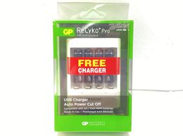 kit carregador e pilhas gp recyko+ pro usb charger