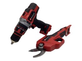 kit herramientas variadas einhell taladro y tijera de poda a bateria