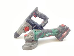 kit herramientas variadas parkside pack radial y taladro a bateria