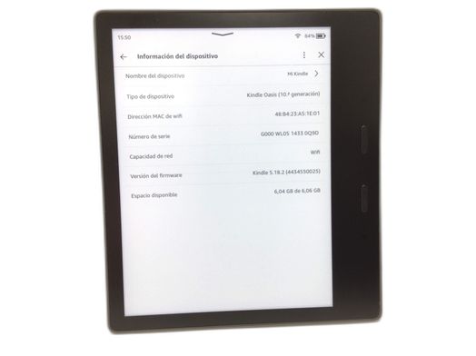 libro electronico amazon kindle oasis ipx8 8gb wifi (2017)