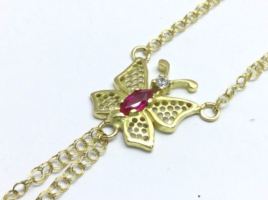 manita oro 18k con circonita 