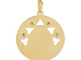 medalha ouro 18k com pedra con circonita 