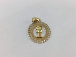 medalha ouro 18k con sem pedra 