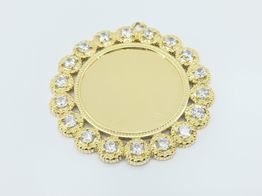 Medalla Oro 14k Con Circonita