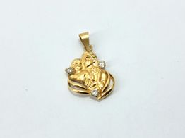 medalla oro 18k con circonita 