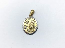 medalla oro 18k con circonita 