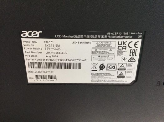 monitor led acer ek271 27 led