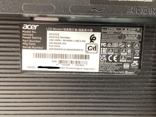 monitor tft acer kg251q 25 lcd