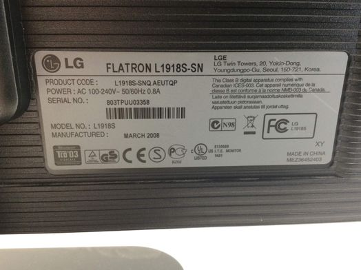 monitor tft lg l1918s