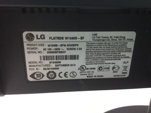 monitor tft lg w1946 19 lcd
