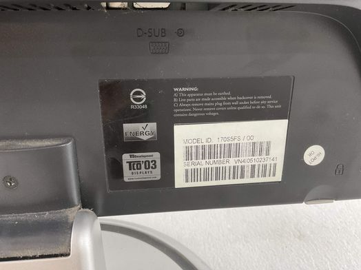 monitor tft philips 170s5fs