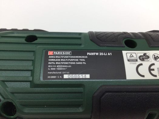 multiherramienta parkside pamfw 20-li a