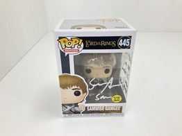 objetos insolitos funko the lord of the rings 445 samwise gamgee firmado con frase manuscrita por sean austin certificado