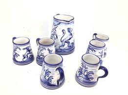 otras colecciones talavera jarra y tazas azul