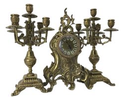 otros decoracion reloj y candelabros bronce