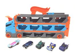 otros juegos y juguetes hot wheels camion expositor + 5 coches