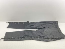pantalon motorista cowhide cuero con flecos