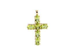 pendente ouro 18k com pedra con olivina 