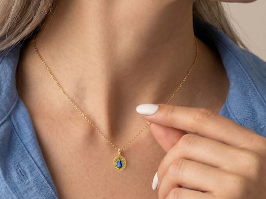 pendente ouro 18k com pedra con circonita 