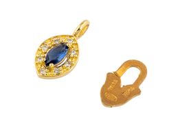 pendente ouro 18k com pedra con circonita 