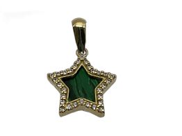 pendente ouro 18k com pedra con circonita 