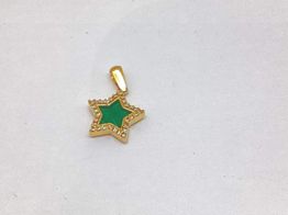 pendente ouro 18k com pedra con circonita 