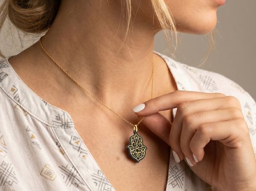 pendente ouro 18k com pedra con onix 
