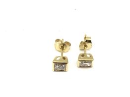 pendientes oro 18k con diamante de laboratorio 