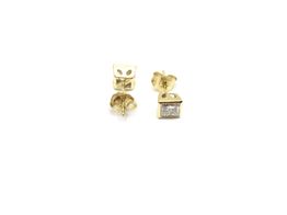 pendientes oro 18k con diamante de laboratorio 
