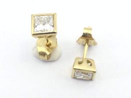 pendientes oro 18k con diamante de laboratorio 