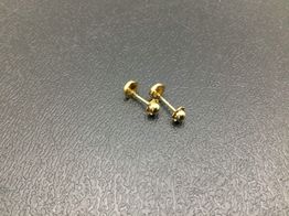 pendientes oro 18k con circonita 