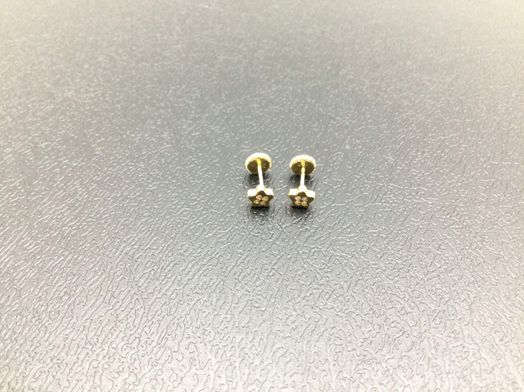 pendientes oro 18k con circonita 