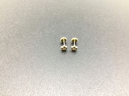 pendientes oro 18k con circonita 