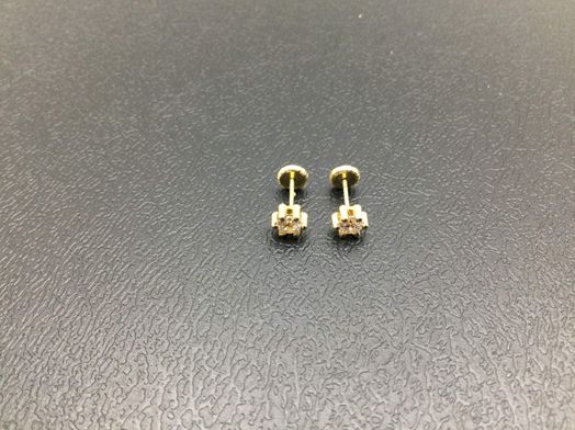pendientes oro 18k con circonita 