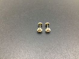 pendientes oro 18k con circonita 