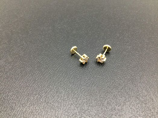 pendientes oro 18k con circonita 
