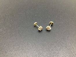 pendientes oro 18k con circonita 